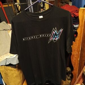 Gildan Black Graphic Tee with Blue and Purple Accents